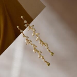 Aretes Largos Hechos A Mano Con Borlas Y Perlas De Agua Dulce Para Mujer